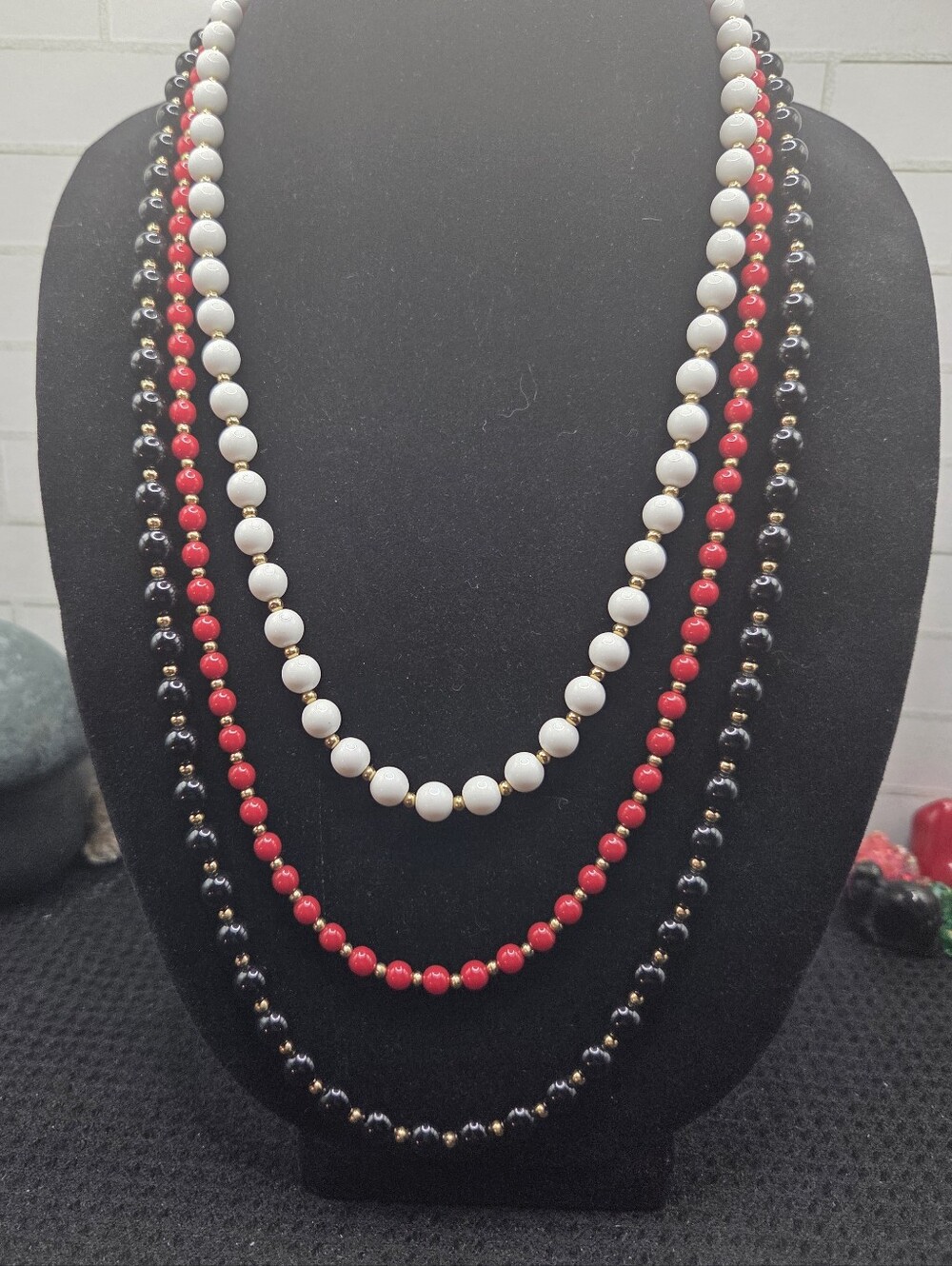 1417. Set Of Three Vintage Monet Beaded Necklaces